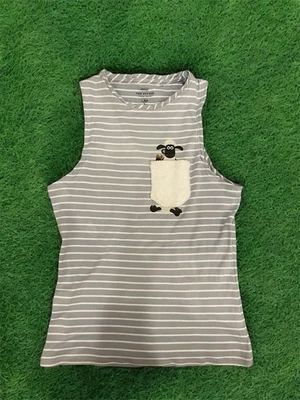 Camiseta sin mangas a rayas con bolsillo para ovejas - Diseño Shaun the Sheep Talla m Foto 1 de 4