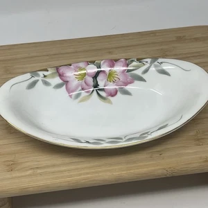 Vintage Noritake Azalea Relish Dish Oval Gold Trim Porcelain 19322 Japan 8.25” - Picture 1 of 7