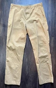 Cremieux Men’s Mustard Flat Front Cotton Chinos - 34" X 32" - Picture 1 of 3