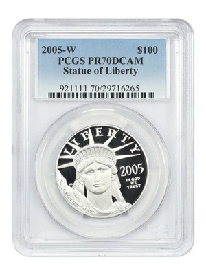 2005-W $100 Statue of Liberty PCGS PR70DCAM - $100 Platinum Eagles - Image 1 of 2