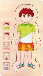 small foot 5842 wooden puzzle anatomy boy, skeleton, muscles, bloodstream and in - Picture 1 of 10