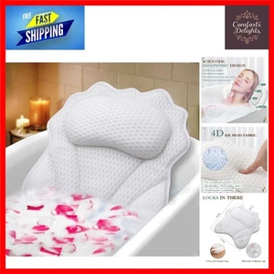 4D Luxury Bath Pillow - Ergonomic Head & Neck Support for Ultimate Relaxation - Picture 1 of 9