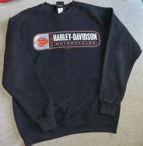 Harley Davidson Long-Sleeve Sweatshirt Crewneck Size Med 2001 Desoto County Vtg - Picture 1 of 8