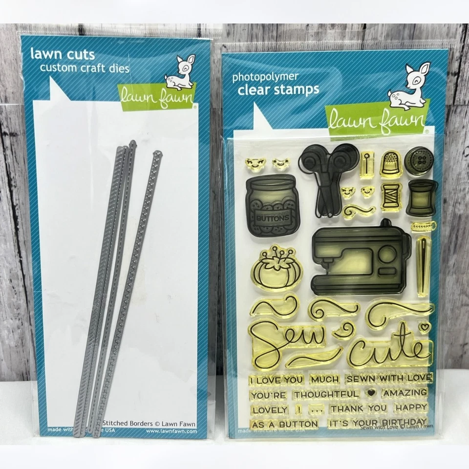 Carimbos de borracha costurados com bordas costuradas costuradas gramado Fawn - Imagem 1 de 1