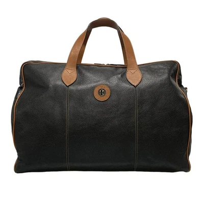 Auténtico bolso Boston de cuero marrón negro a.testoni Foto 1 de 4