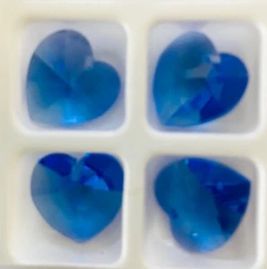 Set of 4-Swarovski Crystal 6228 14mm Sapphire Heart Pendant CCI - Picture 1 of 1