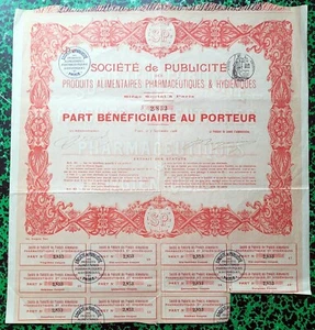 Dépt 75 - Siège Paris - Déco Rare Ste de Pub Secteur Pharmacie & Hygiène de 1906 - Picture 1 of 1