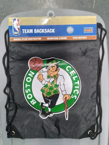 NBA Boston Celtics Black Nylon 17" X 13" Team Drawstring Backsack BRAND  NEW Cover