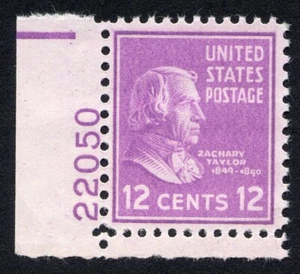 Scott #817 Zachary Taylor Plate # Single Stamp - MNH P#22050 LL - Picture 1 of 2