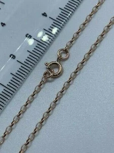 Cadena de cuello Belcher eslabón ovalado de oro rojo rosa de 9 quilates de 1,8 mm de 18"/45 cm (RMIN) - Imagen 1 de 4