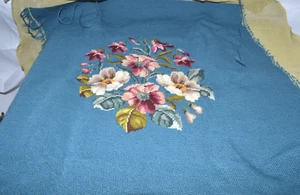 Vintage Floral Needlepoint 2pc For Chair - Picture 1 of 3