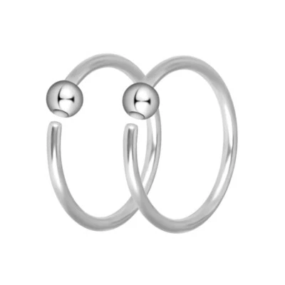 2pcs Surgical Steel Nose Hoop Nose Ring Lip Cartilage Tragus Helix Piercing 20G - Image 1 of 4