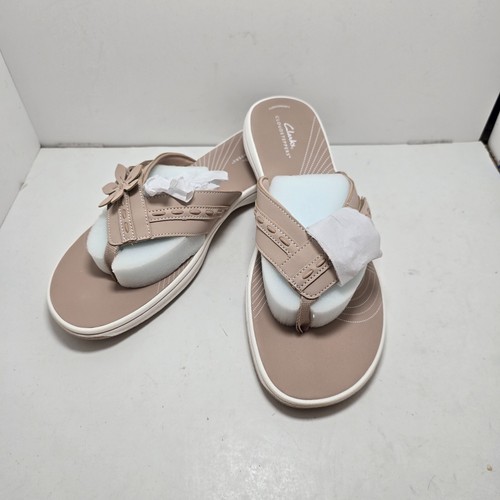 Clarks Cloudsteppers Womens Breeze Opal Sand Sandals Flip Flops Size 12 M NEW