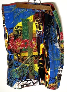 No Boundries Mens Board Shorts Swim Trunks Suit 36 Flames Grid Multi Color Large - Picture 1 of 3