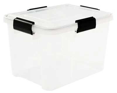  Large Weathertight Airtight Clear Plastic Damp Area 20 Litre Dry Storage Box - Image 1 of 2