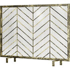Large Fireplace Screen Iron Frame with Metal Mesh Decorative Cover Spark Guard
