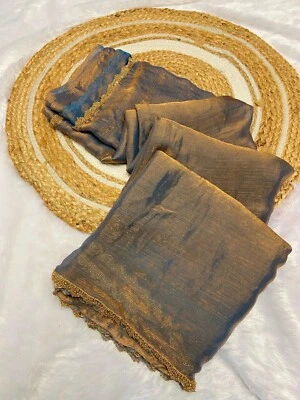 Indian Designer Beautiful Ethnic Saree Women Pakistani Wedding Wear Sari Blouse - Image 1 of 4