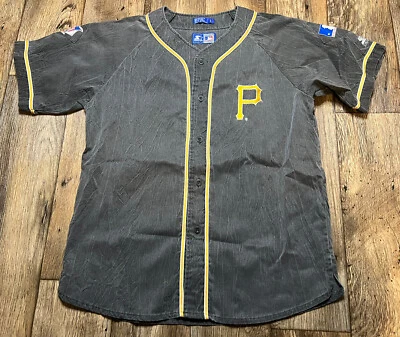 Vintage 90s Starter Pittsburgh Pirates MLB Baseball Jersey L Appliqué Stitched - Image 1 of 4
