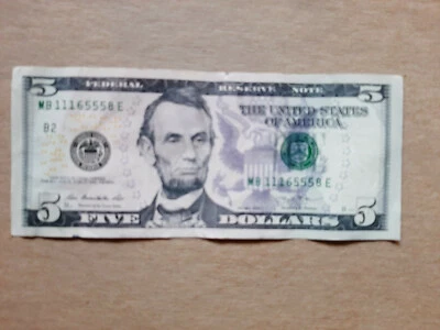 2013 $5 Dollar Bill Fancy Serial Number MD11165558E - Image 1 of 4