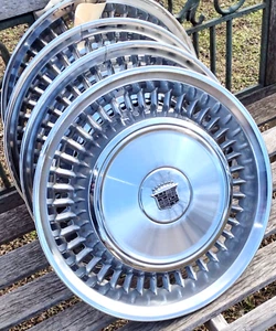 Set of 4 - Cadillac Fleetwood Deville Wheel Covers Hubcaps *Awesome Condition* - Picture 1 of 11