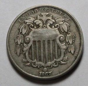 1867 Shield Nickel PH167 - Picture 1 of 2