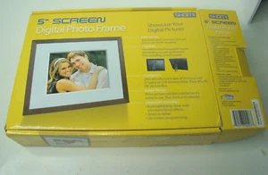 SHOMI 5" LCD Screen Digital Photo Frame includes 2 Trim Frames (Black & Brown) - Picture 1 of 11