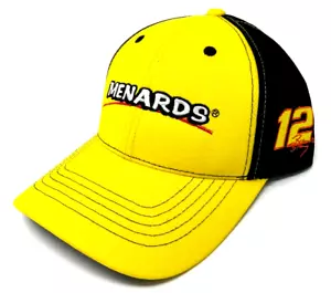 NASCAR RACING TEAM PENSKE 12 RYAN BLANEY BLACK YELLOW MENARDS ADJUSTABLE HAT CAP - Picture 1 of 4