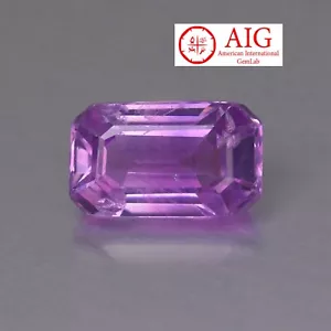 0.96 CT AIG Certified Stunning Unheated 100% Natural Violet Sapphire Madagascar - Picture 1 of 6