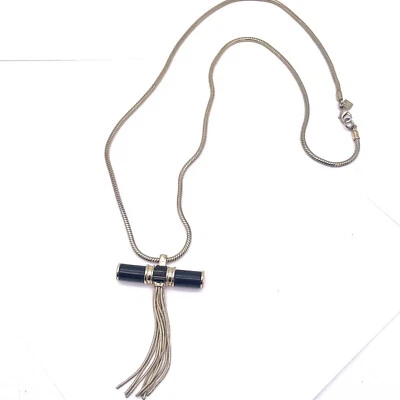 Banana Republic Fringe Tassel Necklace Gold Tone Lobster Closure Signed - Image 1 of 4