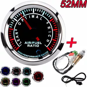 52MM Car AFR Gauge Air Fuel Ratio Gauge 7 Color LED W/ Narrowband Oxygen Sensor - Picture 1 of 12