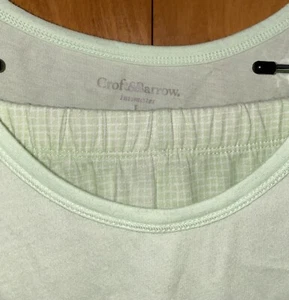 Pajama Shorts Set Croft & Barrow Soft Knit Sleeves Tank Blue Sz L Soft Green - Picture 1 of 7