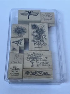 10-Piece Wooden Rubber Stamp Set! Summer/Friendship Themed - Picture 1 of 3