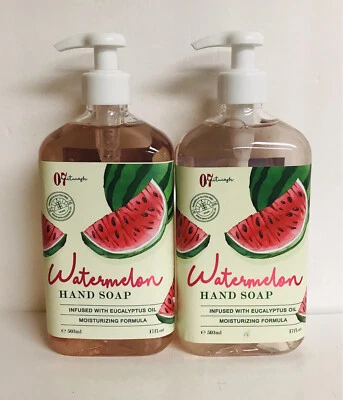2 Bottles Watermelon Moisturizing Hand Soap w/ Eucalyptus Oil 17 fl oz Each  - Image 1 of 2