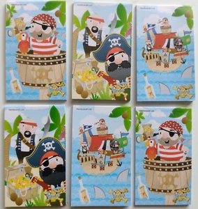 6 x Pirate Mini Notebooks Boys Kids Birthday Party Loot Bag Fillers Favours - Picture 1 of 2