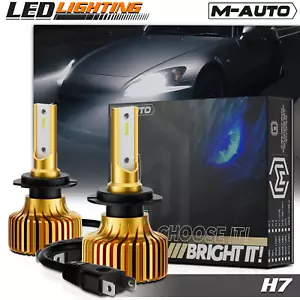 Pair H7 6500K Headlight CSP LED Bulb Kit High/Low Beam Fog Lighting DRL 12V/24V - Foto 1 di 12