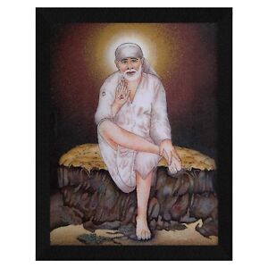 New Sai Baba Shirdi Wooden Framed Painting For Home Office Wall Decor Gift Item