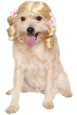 Cheerleader Wig Pigtails Fancy Dress Up Halloween Dog Cat Pet Costume Accessory - Image 1 of 2