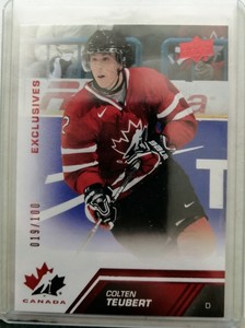 2013 Upper Deck Team Canada Red Exclusives - Colten Teubert (019/100) Oilers