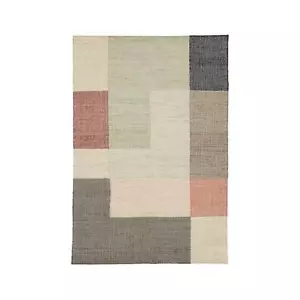 Crate & Barrel Beige Rust Black Cream Enzi Hand Woven Rug 6x9 - Picture 1 of 5
