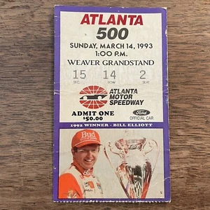 Vintage March 14 1993 NASCAR Atlanta 500 Ticket Stub Atlanta Motor Speedway - Picture 1 of 4
