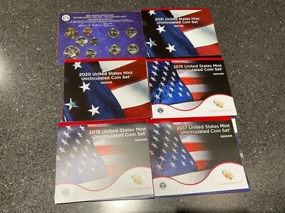 2017-2022 P&D united states mint uncirculated coin set. 6 sets. - Image 1 of 4