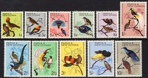 1964-65 Papua New Guinea Bird Definitive Series Set Of 11 Mint Never Hinged - Picture 1 of 1