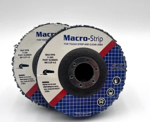 2er-Pack Macro-Strip 11K RPM 4,5"x7/8" Fächerschleifscheibe P/N: MS CUP 4,5 - Bild 1 von 2
