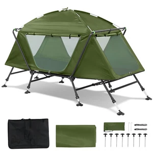 Collapsible Camping Tent with An Integrated Cot - Picture 1 of 24