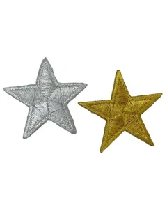 Applicazione Termoadesiva Ricamo Stella Patch Toppa Lurex Alta 45 Mm 141 - Imagen 1 de 9