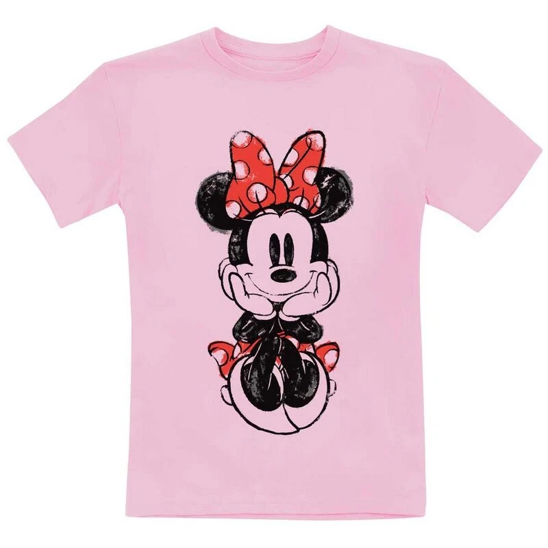 Mickey Mouse T-Shirt Unisex Kids - Sitting Minnie Sketch pink - Bild 1 von 1