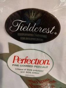 Vintage Fieldcrest Perfection White Pillowcases 50/50 cotton poly Percale NOP - Picture 1 of 4