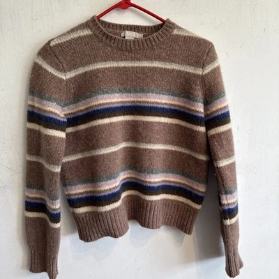 Suéter a Rayas J.Crew 100% Lana Pullover Difuso Pequeño Foto 1 de 4