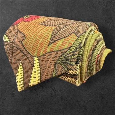 Corbata floral roja/marrón John Henry de colección para hombre 3,75X54 Foto 1 de 4