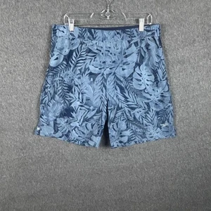 Speedo Swim Trunks Mens Large Leaf Print Stretch Liner Drawstring Board Shorts - Picture 1 of 15